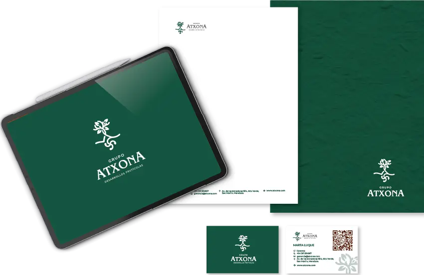 Mockup de la marca Atxona