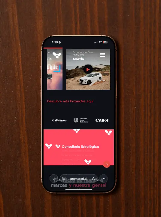 Mockup móvil Redgroup