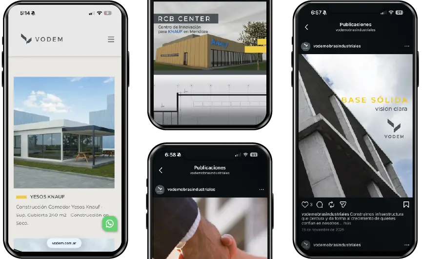 redes sociales de Vodem